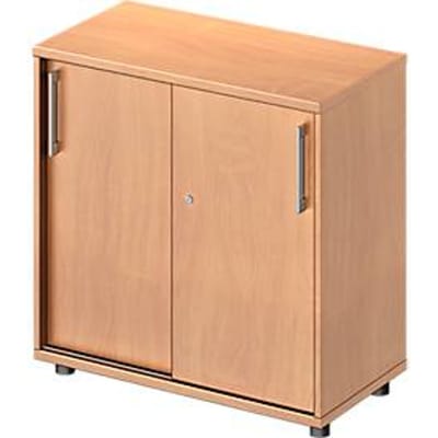 Schäfer Shop Genius Schuifdeurkast TETRIS WOOD, 2 ordnerhoogten, B 800 mm, hoogte incl. glijders, beukenpatroon