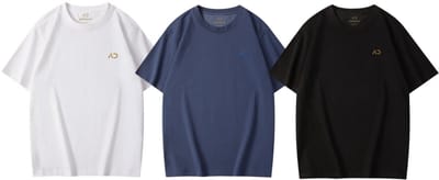 ASTRADAVI Damesmode - Premium katoenen T-shirts - Ronde hals standaard pasvorm - 3 Stuks - Medium / Zwart - Wit - Donkerblauw