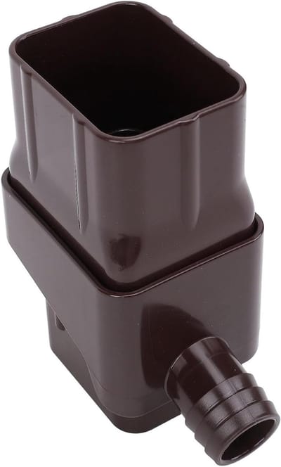 Regenton Vulautomaat - Gootafleider Set - Water Besparen - Efficiënte Opvang - 21 x 14 x 8 cm - Bruin