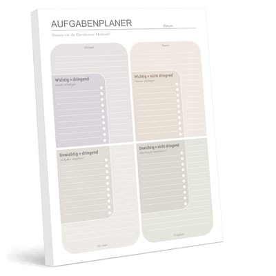 Dailygoods - BIROYAL Eisenhower-matrix A4-to-do-lijstblok, 50 vellen per briefje, dagplanner, ongedateerd voor eenvoudig prioriteren, to-do-lijst, scheurbare takenplanner, meer productiviteit, voor kantoor, school