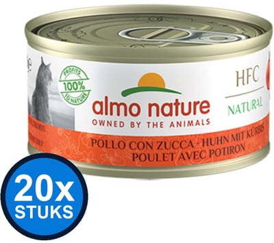 20x Almo Nature HFC - Kip & Pompoen - Kattenvoer Natvoer - 70g