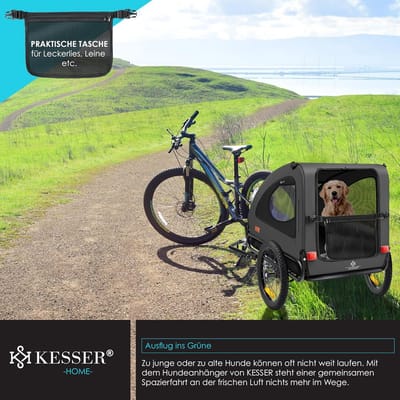 Boxer Hondenbuggy 2in1 voor Fiets - Fietskar voor Kleine en Middelgrote Honden