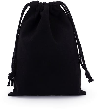 Set van 10 draagtassen, 7 x 10 cm, katoenen cadeauzakjes met trekkoord, geschikt voor verjaardagen, huwelijksgeschenken en sieraden.（Black）