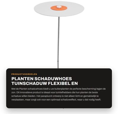 Dailygoods- Zonnescherm Flexibel - Plantenbescherming - Tuinschaduw - Regenbestendig - Winddicht - Parapluontwerp - Plantenparaplu