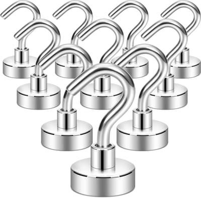 10 magnetische haken - Haken - Magneethaken - magneet haak - Zilver