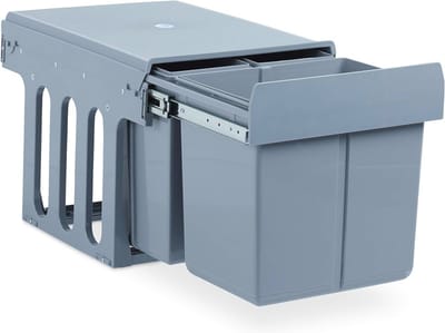 Uitschuifbare inbouw prullenbak voor de keuken - 15 & 8 liter afvalscheiding
