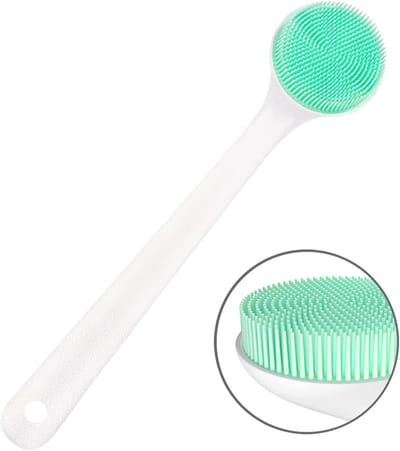 Siliconen Rugeborstels met Lang Handvat - Perfect voor Douche en Bad met Zachte Borstelharen