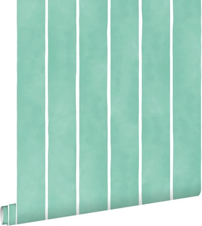 ESTAhome behang strepen groen en wit - 50 x 900 cm - 131309