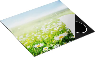 Chefcare Inductie Beschermer Bloemenveld van Madeliefjes - Bloemen - 60x50 cm - Afdekplaat Inductie - Kookplaat Beschermer - Inductie Mat
