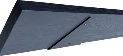 GoudmetHout® Wandplank Industrieel - 40 x 15 cm Muurplank - Zwart Eiken Hout - Decoratie Wandrek & Boekenrek - Hangplank Keuken - Wall Shelf + 2 Driehoekvormige Mat Zwarte Plankdragers van Staal