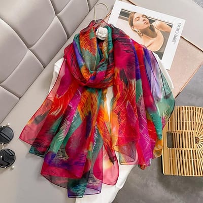 Zijden Sjaal Mode Nekprint Foulard Vrouwelijke Hijab Vrouwen Zacht Warm Pashmina Strand Sjaals Hoofddoeken Sjaal Wikkel Echarpe Bandana red