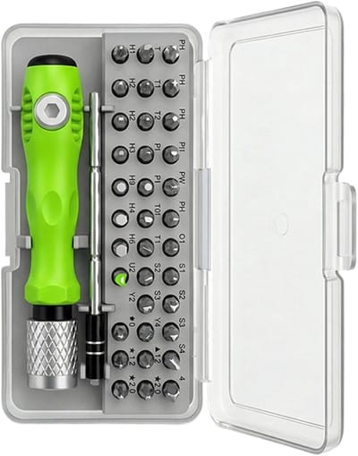 Precisie schroevendraaierset - Driver set - Elektronica reparatie - 32-in-1 bits - Opbergkoffer - Grijs