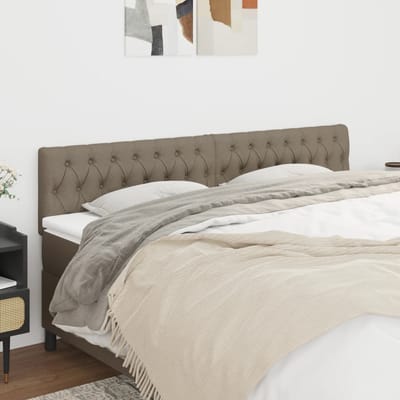 vidaXL - Hoofdborden - 200x7x78/88 - cm - stof - taupe
