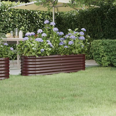 vidaXL - Plantenbak - 152x40x36 - cm - gegalvaniseerd - staal - bruin