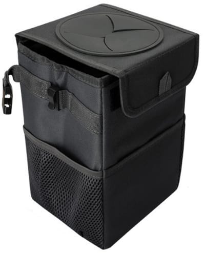 Auto Prullenbak - Draagbare Voertuig Vuilnisbak - Met deksel - Auto Accessories - Anti-Lek En Opvouwbaar Afvalbakje - Zwart - Oxford-stof - 16*15*25 cm - Waterdicht - Extra Opbergzakken - Prullenbak - Hangende autoprullenbak - Geurvrije Prullenbak