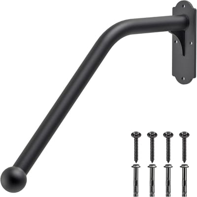 Metalen Leuning - Veiligheidsgreep - Veiligheid Buiten - Volledig Gelast - 61 cm - Mat Zwart
