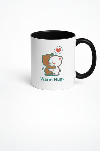 Warme Knuffel Beren Mok - 'Warm Hugs' Liefdevolle Keramische Beker Cadeau