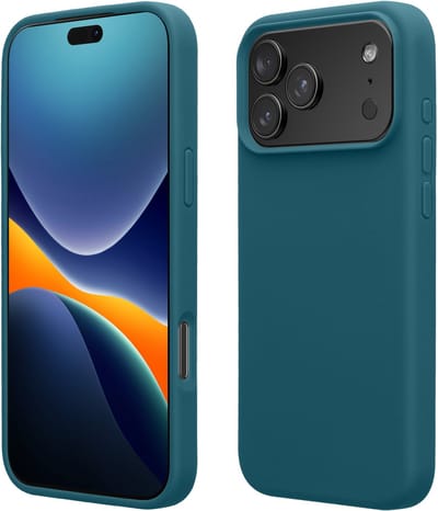 kwmobile telefoonhoesje geschikt voor Apple iPhone 17 Pro Max - Hoesje met siliconen coating - Smartphone case in mat petrol