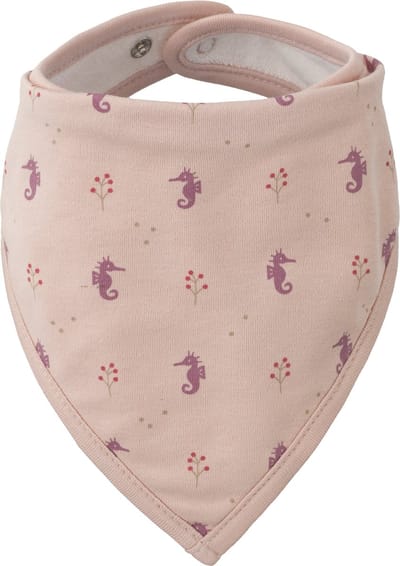 Fresk Bandana voor Baby's Meisjes - Slabbetje Met Drukknoop – Zakdoek – Biologisch Katoen Roze - Seahorse