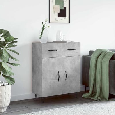 vidaXL - Dressoir - 69,5x34x90 - cm - bewerkt - hout - betongrijs