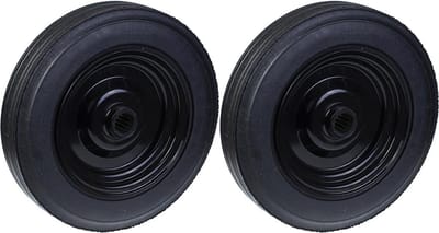 400 mm (16 inch) wiel met rubberen band, geperst stalen hart van 31,8 mm, draagvermogen 1000 kg, set van 2