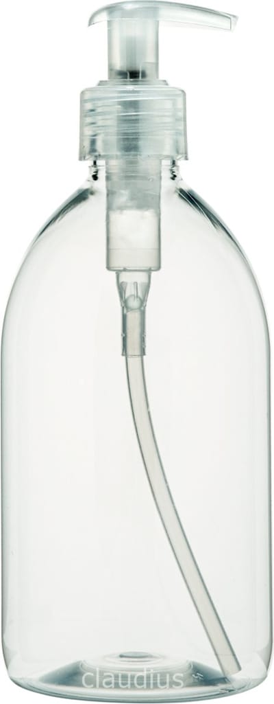 Lege Plastic Fles 500 ml PET transparant - met transparante pomp - set van 10 stuks - navulbaar- leeg