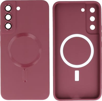 Hoesje Geschikt voor Samsung Galaxy S22 Plus - Back Cover - MagSafe Hoesje met Camera Beschermer - Bruin