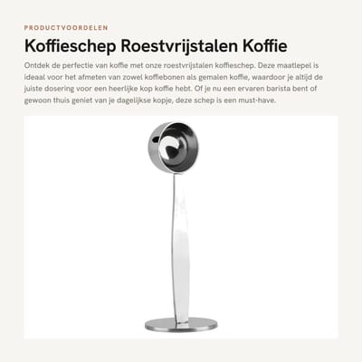 Dailygoods- Koffieschep Roestvrij Staal - Koffie Maatlepel - Espresso Stempel - Koffiebonen - Koffiepoeder - 12 Gram Capaciteit - Koffiemaatlepel