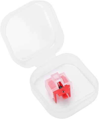 Annadue ATN91R Naaldvervanging voor AT91R Bewegende Magneetcartridge, 0,6 Mil Conische Platenspelernaald Rood, Draaitafelnaald voor Vinylplaten, ATN91R Stylus