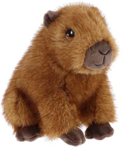 Keel Toys pluche Capybara - knuffeldier - bruin - met geluid - 15 cm - knuffel Capybara - Eco collectie