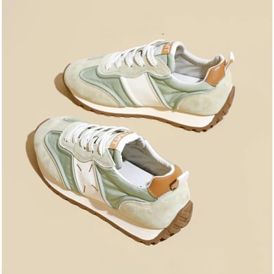 Chaussures d'entraînement en cuir véritable Argan pour femmes, nouvelle collection printemps, semelle plate, petites baskets décontractées 40 vert
