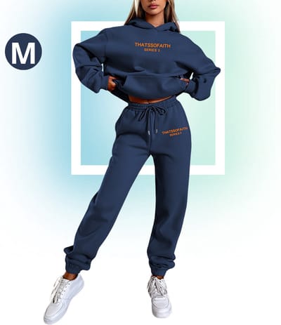 Livano Joggingpak Dames - Huispak - Trainingspak - Volwassenen - Capuchon - Jogging Pak - Joggingspak - Marineblauw - Maat M