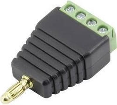 TRU COMPONENTS 93013c1125 Laboratoriumstekker Stekker, recht Stift-Ø: 4 mm Zwart 1 stuk(s)