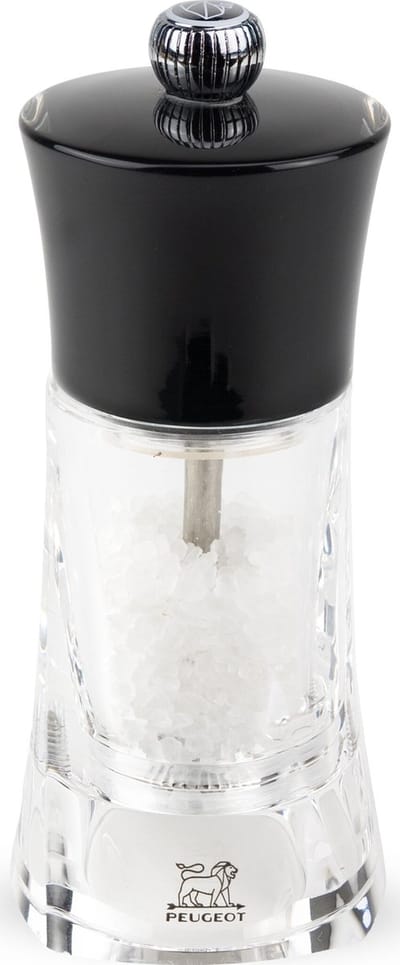 Peugeot Molène Zoutmolen 14 cm - Zwart/transparant - Acryl