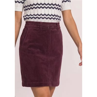 Kniehoge rok van corduroy met gespdetails