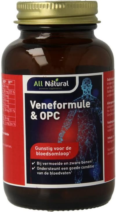 All Natural Vermoeide en zware benen 60 Vegetarische capsules