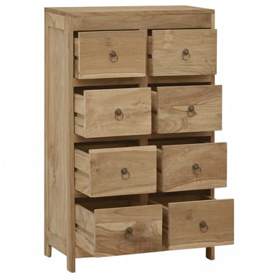 vidaXL - Ladekast - 55x30x90 - cm - massief - teakhout