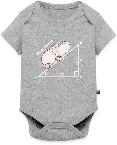 Grappige Hippo Wiskunde | Hippotenuse Baby Rompertje Met Korte Mouwen