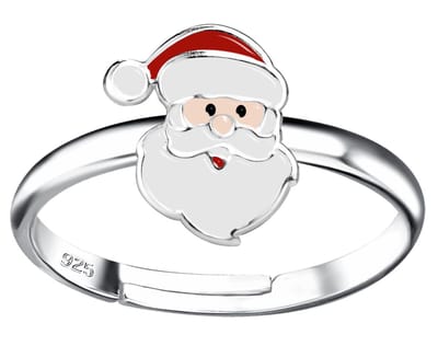 Joy|S - Zilveren kerst ring - verstelbaar - kerstman - kinderring - sterling zilver 925