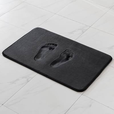 Eenkleurige badmat, traagschuim, badmat, douchemat, badmat, douchemat, decoratieve voetmat, antislipmat voor badkamer en woonkamer, 45 x 120 cm, donkergrijs