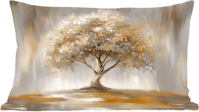 Sierkussens - Kussentjes Woonkamer - 60x40 cm - Schilderij - Boom - Abstract - Bladeren