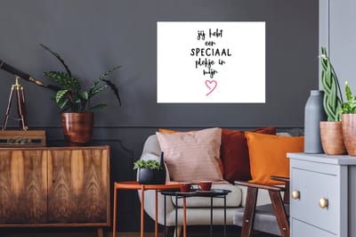 Muurstickers - Sticker Folie - Quotes - Stel - Romantisch - Jij hebt een speciaal plekje in mijn hart - Spreuken - 80x60 cm - Plakfolie - Muurstickers Kinderkamer - Zelfklevend Behang - Zelfklevend behangpapier - Stickerfolie