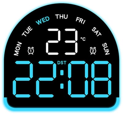 Wekker-digitale wekker-igitale Wekker voor Heavy Sleepers - Luid Alarm en Wake-up Light - Dubbel Alarm met Temperatuur en Datum - USB of Batterij - Instelbare Helderheid