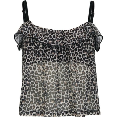 Pussy Deluxe - Rockabilly Top - Leo Mesh Top - S tot XXL - voor Vrouwen - meerkleurig