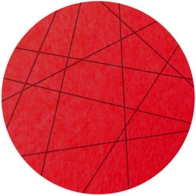 Lijnen vilt onderzetter Rond - Rood - 6 stuks - Ø 10 cm - Tafeldecoratie - Glas onderzetter - Cadeau - Woondecoratie - Woonkamer - Tafelbescherming - Onderzetters Voor Glazen - Keukenbenodigdheden - Woonaccessoires - Tafelaccessoires