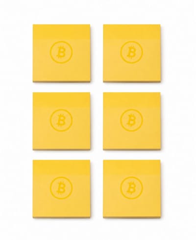 Bitcoin sticky notes - 6 memoblokken - 76x76mm - Oranje - crypto - 600 memoblaadjes