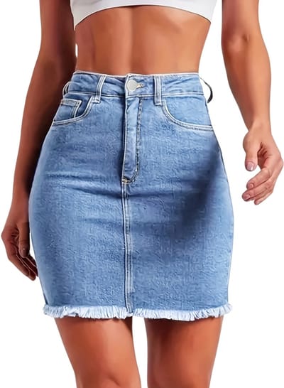 Livano Spijkerrok - Rok - Jeansrok Dames - Denim - Spijkerjurk - XS