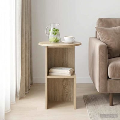 vidaXL - Bijzettafel - Sonoma - Eiken - Ø - 39,5 - x - 55 - cm - Bewerkt - hout