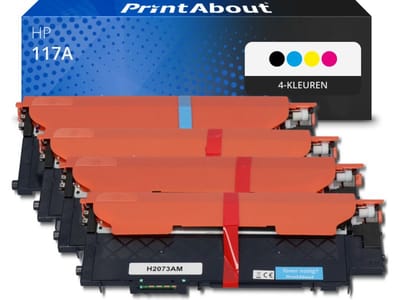 PrintAbout huismerk Toner 117A (W2070A) 4-kleuren Multipack Hoge capaciteit geschikt voor HP