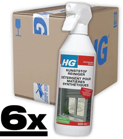 6 x HG Kunststof Reiniger 500 ml - Kunststofreiniger - Schoonmaakmiddel - Verfreiniger - Behangreiniger - Kunststof Schoonmaken